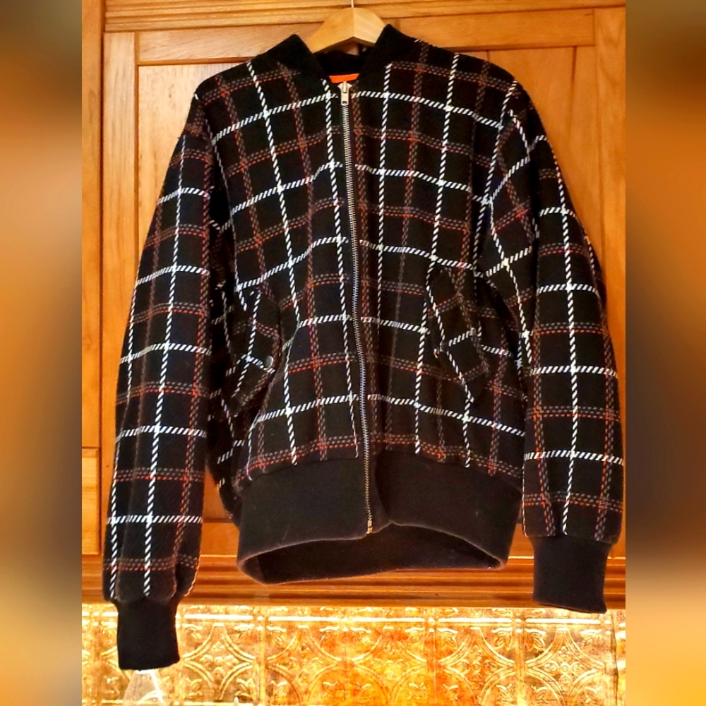 Plaid Bomber Jacket